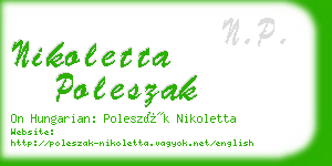 nikoletta poleszak business card